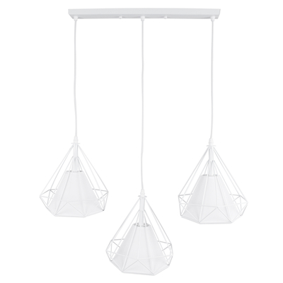 GLOBOSTAR® EIFFEL 61570 Vintage Κρεμαστό Φωτιστικό Οροφής με Ντουί 3 x E27 AC 220-240V IP20 - Λευκό - Μ68 x Π25 x Υ130cm