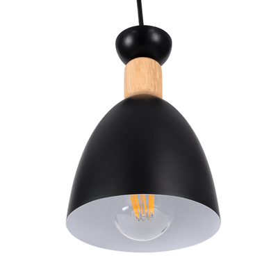 GLOBOSTAR® AVA 61572 Μοντέρνο Κρεμαστό Φωτιστικό Οροφής με Ντουί 3 x E27 AC 220-240V IP20 - Μαύρο & Μπεζ - Μ35 x Π35 x Υ130cm