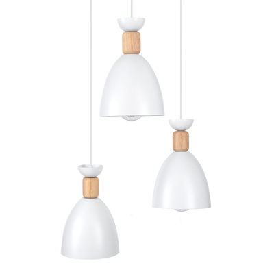 GLOBOSTAR® AVA 61573 Μοντέρνο Κρεμαστό Φωτιστικό Οροφής με Ντουί 3 x E27 AC 220-240V IP20 - Λευκό & Μπεζ - Μ35 x Π35 x Υ130cm