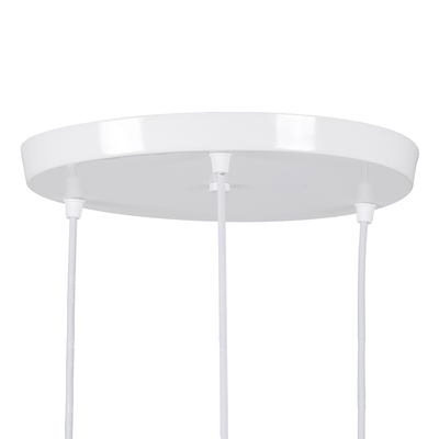 GLOBOSTAR® AVA 61573 Μοντέρνο Κρεμαστό Φωτιστικό Οροφής με Ντουί 3 x E27 AC 220-240V IP20 - Λευκό & Μπεζ - Μ35 x Π35 x Υ130cm