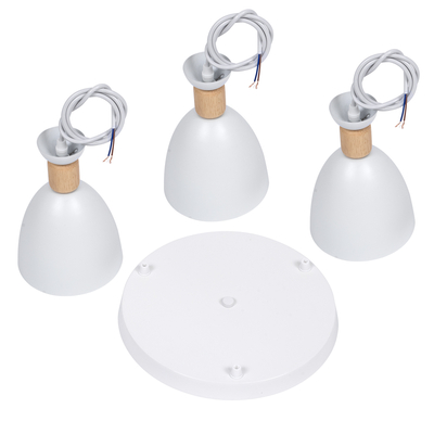 GLOBOSTAR® AVA 61573 Μοντέρνο Κρεμαστό Φωτιστικό Οροφής με Ντουί 3 x E27 AC 220-240V IP20 - Λευκό & Μπεζ - Μ35 x Π35 x Υ130cm