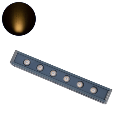 GLOBOSTAR® WASHERVAIA 90179 Μπάρα Φωτισμού Wall Washer LED 6W 660lm 30° DC 24V Αδιάβροχο IP65 Θερμό Λευκό 2700Κ Dimmable - Bridgelux SMD Chip - Γκρι Ανθρακί - Μ30 x Π4 x Υ5cm - 3 Χρόνια Εγγύηση