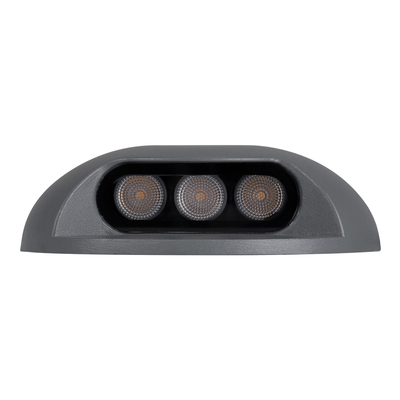 GLOBOSTAR® STEP-LUNA 90622 Αρχιτεκτονικό Φωτιστικό Διαδρόμου/Σκαλοπατιού LED 3W 330lm 10° DC 24V Αδιάβροχο IP65 Θερμό Λευκό 2700K Dimmable - Γκρι Ανθρακί - Φ12 x Υ3cm - 3 Χρόνια Εγγύηση
