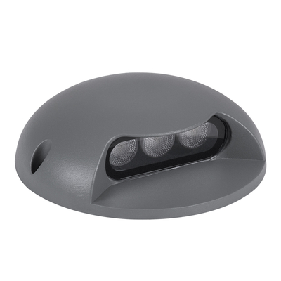 GLOBOSTAR® STEP-LUNA 90624 Αρχιτεκτονικό Φωτιστικό Διαδρόμου/Σκαλοπατιού LED 6W 600lm 10° DC 24V Αδιάβροχο IP65 RGB DMX512 Dimmable - Γκρι Ανθρακί - Φ12 x Υ3cm - 3 Χρόνια Εγγύηση