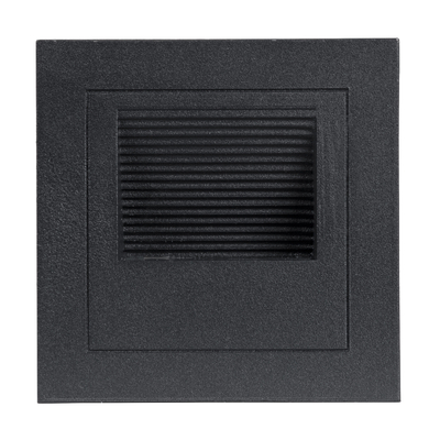 GLOBOSTAR® STEP-MINA 90625 Χωνευτό Αρχιτεκτονικό Φωτιστικό Διαδρόμου/Σκαλοπατιού LED 3W 330lm 30° DC 24V Αδιάβροχο IP65 Θερμό Λευκό 2700K Dimmable - Μαύρο - Μ8.3 x Π8.3 x Υ5cm / Q6.6cm - 3 Χρόνια Εγγύηση