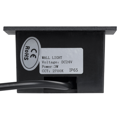 GLOBOSTAR® STEP-MINA 90625 Χωνευτό Αρχιτεκτονικό Φωτιστικό Διαδρόμου/Σκαλοπατιού LED 3W 330lm 30° DC 24V Αδιάβροχο IP65 Θερμό Λευκό 2700K Dimmable - Μαύρο - Μ8.3 x Π8.3 x Υ5cm / Q6.6cm - 3 Χρόνια Εγγύηση