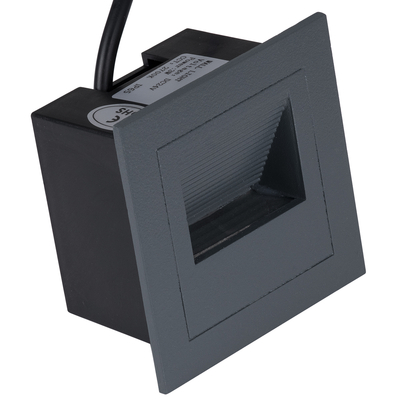 GLOBOSTAR® STEP-MINA 90627 Χωνευτό Αρχιτεκτονικό Φωτιστικό Διαδρόμου/Σκαλοπατιού LED 3W 330lm 30° DC 24V Αδιάβροχο IP65 Θερμό Λευκό 2700K Dimmable - Γκρι Ανθρακί - Μ8.3 x Π8.3 x Υ5cm / Μ6.6 x Π6.6cm - 3 Χρόνια Εγγύηση