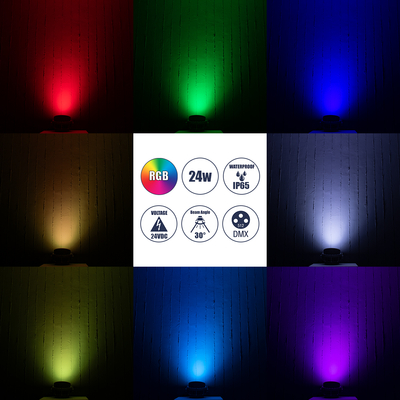 GLOBOSTAR® FLOODMENA 90647 Προβολέας Σποτ Wall Washer με Αντιθαμβωτική Γρίλια LED 24W 1920lm 30° DC 24V Αδιάβροχο IP65 Πολύχρωμο RGBW Dimmable DMX512 - Bridgelux SMD Chip - Γκρι Ανθρακί - Μ23 x Π23 x Υ18cm - 3 Χρόνια Εγγύηση