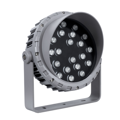 GLOBOSTAR® FLOODMENA 90648 Προβολέας Σποτ Wall Washer με Αντιθαμβωτική Γρίλια LED 36W 2880lm 30° DC 24V Αδιάβροχο IP65 Πολύχρωμο RGBW Dimmable DMX512 - Bridgelux SMD Chip - Γκρι Ανθρακί - Μ23 x Π23 x Υ18cm - 3 Χρόνια Εγγύηση