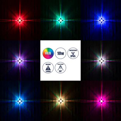 GLOBOSTAR® WALLLIGHT-CINA 90659 Μοντέρνο Φωτιστικό Τοίχου - Απλίκα LED 10W 1100lm 10° AC 220-240V Αδιάβροχο IP65 Πολύχρωμο RGB - CREE COB Chip & TÜV SÜD Driver - Μπεζ - Μ18.5 x Π18.5 x Υ8.5cm - 3 Χρόνια Εγγύηση