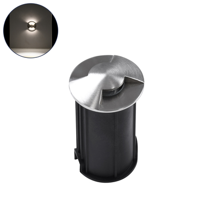 GLOBOSTAR® UNDERGROUND-RENA 90663 Χωνευτό Αρχιτεκτονικό Φωτιστικό Διαδρόμου/Σκαλοπατιού LED 1W 115lm 30° DC 24V Αδιάβροχο IP68 Φυσικό Λευκό 4500K Dimmable - Ανοξείδωτο Ατσάλι 304 - Φ5 x Υ9cm / Q4.2cm - 3 Χρόνια Εγγύηση