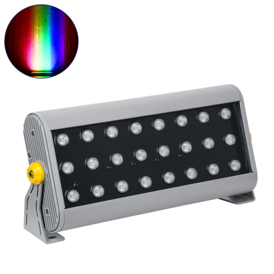GLOBOSTAR® FLOODHENA 90643 Προβολέας Σποτ Wall Washer LED 48W 3840lm 30° DC 24V Αδιάβροχο IP65 Πολύχρωμο RGB Dimmable DMX512 - Bridgelux SMD Chip - Γκρι Ανθρακί - Μ39 x Π6 x Υ17cm - 3 Χρόνια Εγγύηση
