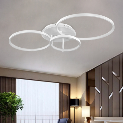 GLOBOSTAR® NEMESIS 61109 Μοντέρνο Φωτιστικό Οροφής LED 98W 11858lm 360° AC 220-240V IP20 Ρυθμιζόμενο Λευκό CCT με Χειριστήριο από 2700K έως 6000K Dimmable - Lumileds SMD Chip - Λευκό Ματ - Μ89 x Π60 x Υ19cm - 3 Χρόνια Εγγύηση