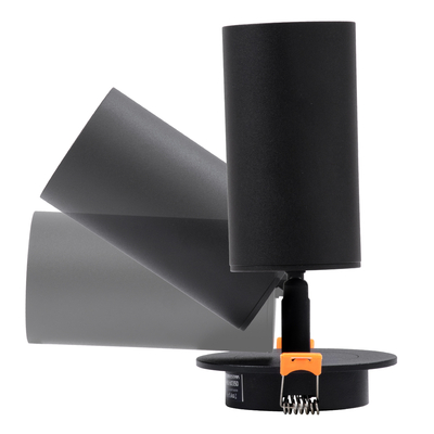 GLOBOSTAR® LEO 60350 Χωνευτό Κινούμενο Φωτιστικό Downlight Σποτ με Ντουί 1 x GU10 AC 220-240V IP20 - Μαύρο Ματ - Μ9 x Π9 x Υ17cm / Q7cm