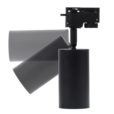 GLOBOSTAR® LEO 60353 Κινούμενο Φωτιστικό Σποτ Ράγας με Ντουί 1 x GU10 AC 220-240V IP20 - Μαύρο Ματ - Μ6 x Π6 x Υ19cm