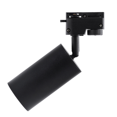 GLOBOSTAR® LEO 60353 Κινούμενο Φωτιστικό Σποτ Ράγας με Ντουί 1 x GU10 AC 220-240V IP20 - Μαύρο Ματ - Μ6 x Π6 x Υ19cm