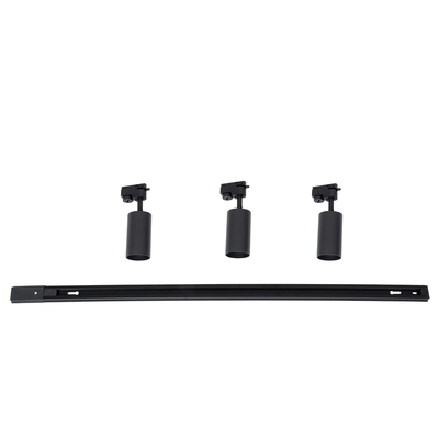 GLOBOSTAR® LEO 60355 Μοντέρνο Φωτιστικό Οροφής με Ντουί 3 x GU10 AC 220-240V IP20 - Μαύρο - Μ100 x Π6 x Υ20cm