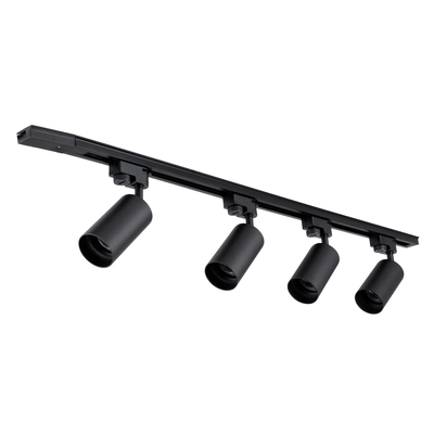 GLOBOSTAR® LEO 60356 Μοντέρνο Φωτιστικό Οροφής με Ντουί 4 x GU10 AC 220-240V IP20 - Μαύρο - Μ100 x Π6 x Υ20cm