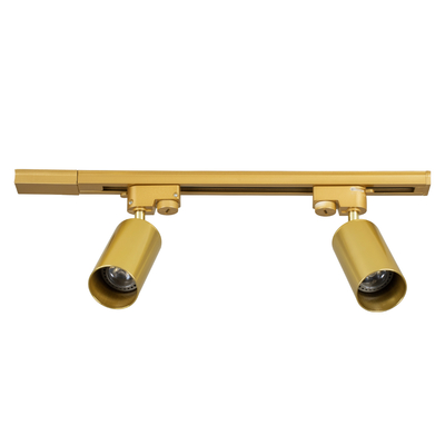 GLOBOSTAR® LEO 60358 Μοντέρνο Φωτιστικό Οροφής με Ντουί 2 x GU10 AC 220-240V IP20 - Χρυσό Πλατίνα - Μ50.5 x Π6 x Υ20cm