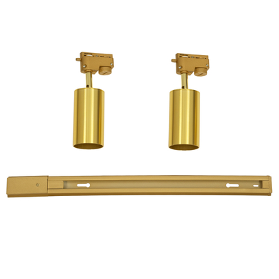 GLOBOSTAR® LEO 60358 Μοντέρνο Φωτιστικό Οροφής με Ντουί 2 x GU10 AC 220-240V IP20 - Χρυσό Πλατίνα - Μ50.5 x Π6 x Υ20cm