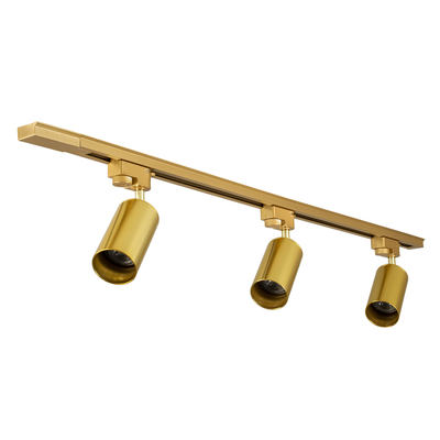 GLOBOSTAR® LEO 60359 Μοντέρνο Φωτιστικό Οροφής με Ντουί 3 x GU10 AC 220-240V IP20 - Χρυσό Πλατίνα - Μ100 x Π6 x Υ20cm