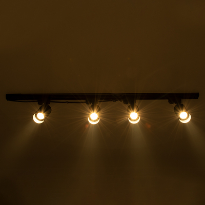 GLOBOSTAR® LEO 60360 Μοντέρνο Φωτιστικό Οροφής με Ντουί 4 x GU10 AC 220-240V IP20 - Χρυσό Πλατίνα - Μ100 x Π6 x Υ20cm