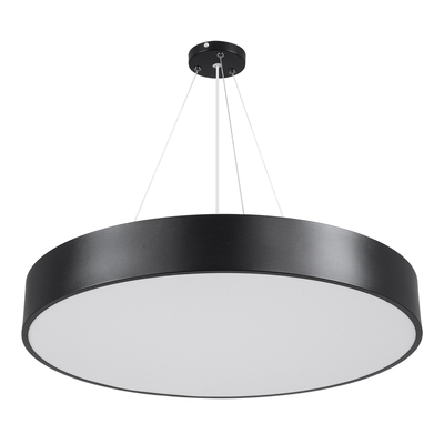 GLOBOSTAR® BURTON 61202 Μοντέρνο Κρεμαστό Φωτιστικό Οροφής LED 75W 8625lm 120° AC 220-240V IP20 Ρυθμιζόμενο Λευκό CCT με Χειριστήριο από 2700K έως 6000K Dimmable - Lumileds SMD Chip - Μαύρο Ματ - Μ60 x Π60 x Υ8cm - 3 Χρόνια Εγγύηση