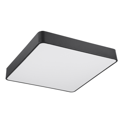 GLOBOSTAR® KAMALA 61208-S Μοντέρνο Φωτιστικό Οροφής LED 75W 8625lm 120° AC 220-240V IP20 Ρυθμιζόμενο Λευκό CCT με Χειριστήριο από 2700K έως 6000K Dimmable - Lumileds SMD Chip - Μαύρο Ματ - Μ60 x Π60 x Υ8cm - 3 Χρόνια Εγγύηση
