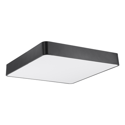 GLOBOSTAR® KAMALA 61208-S Μοντέρνο Φωτιστικό Οροφής LED 75W 8625lm 120° AC 220-240V IP20 Ρυθμιζόμενο Λευκό CCT με Χειριστήριο από 2700K έως 6000K Dimmable - Lumileds SMD Chip - Μαύρο Ματ - Μ60 x Π60 x Υ8cm - 3 Χρόνια Εγγύηση