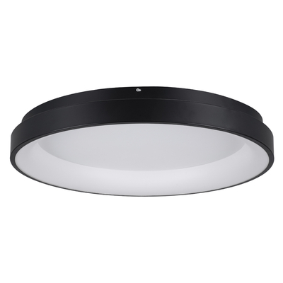 GLOBOSTAR® SALEM 61237 Μοντέρνο Φωτιστικό Οροφής LED 105W 12075lm 120° AC 220-240V IP20 Ρυθμιζόμενο Λευκό CCT με Χειριστήριο από 2700K έως 6000K Dimmable - Lumileds SMD Chip - Μαύρο Ματ - Μ60 x Π60 x Υ8.5cm - 3 Χρόνια Εγγύηση