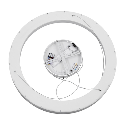 GLOBOSTAR® SALEM 61246 Μοντέρνο Κρεμαστό Φωτιστικό Οροφής LED 105W 12075lm 120° AC 220-240V IP20 Ρυθμιζόμενο Λευκό CCT με Χειριστήριο από 2700K έως 6000K Dimmable - Lumileds SMD Chip - Γκρι - Μ60 x Π60 x Υ7cm - 3 Χρόνια Εγγύηση