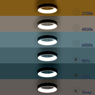 GLOBOSTAR® SALEM 61248 Μοντέρνο Κρεμαστό Φωτιστικό Οροφής LED 105W 12075lm 120° AC 220-240V IP20 Ρυθμιζόμενο Λευκό CCT με Χειριστήριο από 2700K έως 6000K Dimmable - Lumileds SMD Chip - Χάλκινο & Καφέ - Μ60 x Π60 x Υ7cm - 3 Χρόνια Εγγύηση