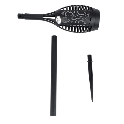 GLOBOSTAR® SOLARDECOR 71527 Διακοσμητικό Φωτιστικό με Βάση Κήπου / Καρφωτό LED 3W 100lm 180° DC 5V με Φωτοβολταϊκό Panel 5V 0.2W & Επαναφορτιζόμενη Μπαταρία Li-ion 3.2V 600mAh Αδιάβροχο IP65 Πορτοκαλί με Εφέ Φλόγας - Μ7 x Π7 x Υ50cm - 2 Χρόνια Εγγύηση