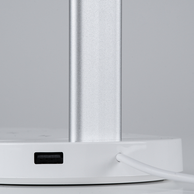 GloboStar® 76531 Επιτραπέζιο Φωτιστικό Πορτατίφ LED 5W 500lm 180° DC 5V IP20 CCT Θερμό Λευκό 2700K - Φυσικό Λευκό 4500K - Ψυχρό Λευκό 6000K Dimmable Λευκό Αλουμίνιο - Μ25 x Π10.5 x Υ35.5cm - 2 Xρόνια Εγγύηση