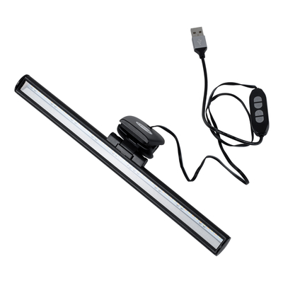 GloboStar® 76552 E-READING LIGHT Φωτιστικό Οθόνης με Χειριστήριο LED 5W 565lm 120° DC 5V IP20 CCT Θερμό Λευκό 2700K - Φυσικό Λευκό 4500K - Ψυχρό Λευκό 6000K Dimmable Μαύρο Πλαστικό Μ26 x Π4.5 x Υ4.5cm - 2 Xρόνια Εγγύηση