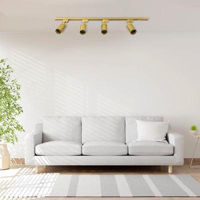 GLOBOSTAR® LEO 60360 Μοντέρνο Φωτιστικό Οροφής με Ντουί 4 x GU10 AC 220-240V IP20 - Χρυσό Πλατίνα - Μ100 x Π6 x Υ20cm