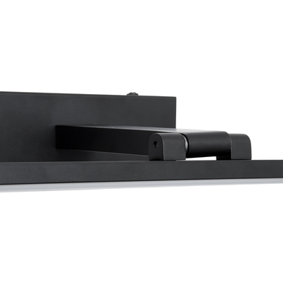 GLOBOSTAR® ELLIS 60444 Μοντέρνο Φωτιστικό Τοίχου - Απλίκα Καθρέπτη Μπάνιου LED 12W 1400lm 120° AC 220-240V IP20 Φυσικό Λευκό 4500K - Lumileds SMD Chip & TÜV SÜD Driver - Μαύρο Ματ - Μ60 x Π16 x Υ6cm - 3 Χρόνια Εγγύηση