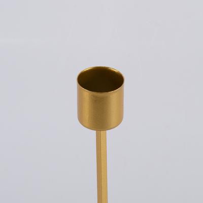 GloboStar® EVELYN 35106 Κηροπήγιο Μεταλλικό Χρυσό Φ9.5 x Υ15cm