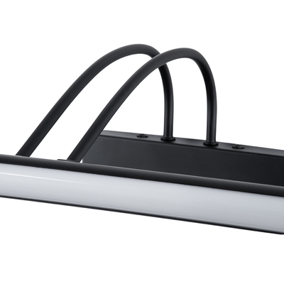 GLOBOSTAR® LAURA 60424 Μοντέρνο Φωτιστικό Τοίχου - Απλίκα Καθρέπτη Μπάνιου LED 12W 1400lm 120° AC 220-240V IP20 Φυσικό Λευκό 4500K - Lumileds SMD Chip & TÜV SÜD Driver - Μαύρο Ματ - Μ60 x Π27 x Υ13cm - 3 Χρόνια Εγγύηση