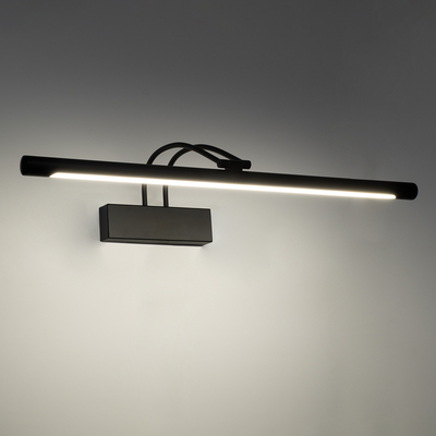 GLOBOSTAR® LAURA 60424 Μοντέρνο Φωτιστικό Τοίχου - Απλίκα Καθρέπτη Μπάνιου LED 12W 1400lm 120° AC 220-240V IP20 Φυσικό Λευκό 4500K - Lumileds SMD Chip & TÜV SÜD Driver - Μαύρο Ματ - Μ60 x Π27 x Υ13cm - 3 Χρόνια Εγγύηση