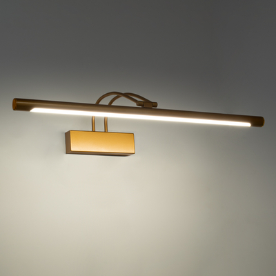 GloboStar® LAURA 60427 Μοντέρνο Φωτιστικό Τοίχου - Απλίκα Καθρέπτη Μπάνιου - Πίνακα LED 12W 1400lm 120° AC 220-240V IP44 Μ60 x Π27 x Υ13cm - Φυσικό Λευκό 4500K - Χάλκινο - 3 Χρόνια Εγγύηση