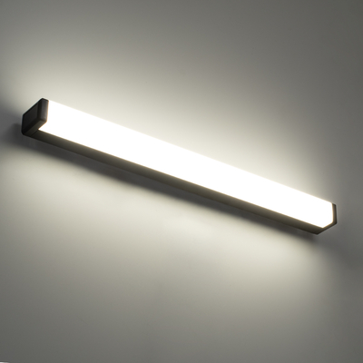 GLOBOSTAR® RENATA 60440 Μοντέρνο Φωτιστικό Τοίχου - Απλίκα Καθρέπτη Μπάνιου LED 12W 1400lm 180° AC 220-240V IP20 Φυσικό Λευκό 4500K - Lumileds SMD Chip & TÜV SÜD Driver - Μαύρο Ματ - Μ60 x Π4 x Υ5.5cm - 3 Χρόνια Εγγύηση