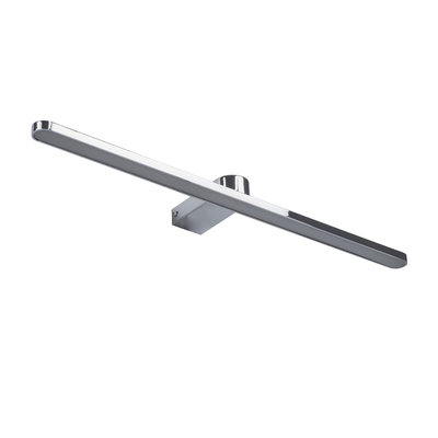 GloboStar® MEGAN 60449 Μοντέρνο Φωτιστικό Τοίχου - Απλίκα Καθρέπτη Μπάνιου - Πίνακα LED 12W 1400lm 120° AC 220-240V IP44 Μ60 x Π12 x Υ4cm - Φυσικό Λευκό 4500K - Χρώμιο Νίκελ - 3 Χρόνια Εγγύηση