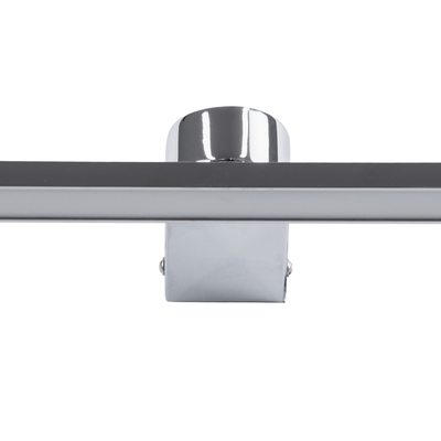 GloboStar® MEGAN 60449 Μοντέρνο Φωτιστικό Τοίχου - Απλίκα Καθρέπτη Μπάνιου - Πίνακα LED 12W 1400lm 120° AC 220-240V IP44 Μ60 x Π12 x Υ4cm - Φυσικό Λευκό 4500K - Χρώμιο Νίκελ - 3 Χρόνια Εγγύηση