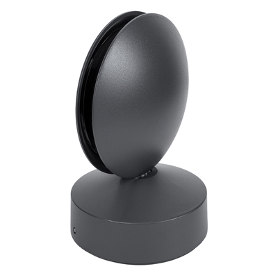 GLOBOSTAR® ZERODA 60597 Μοντέρνο Φωτιστικό Τοίχου - Απλίκα LED 9W 1035lm 3°/360° AC 220-240V Αδιάβροχο IP65 Θερμό Λευκό 2700K - CREE XPE Chip & TÜV SÜD Driver - Γκρι Ανθρακί Ματ - Μ11 x Π10 x Υ16cm - 5 Χρόνια Εγγύηση