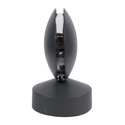 GLOBOSTAR® ZERODA 60597 Μοντέρνο Φωτιστικό Τοίχου - Απλίκα LED 9W 1035lm 3°/360° AC 220-240V Αδιάβροχο IP65 Θερμό Λευκό 2700K - CREE XPE Chip & TÜV SÜD Driver - Γκρι Ανθρακί Ματ - Μ11 x Π10 x Υ16cm - 5 Χρόνια Εγγύηση