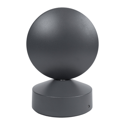 GLOBOSTAR® ZERODA 60597 Μοντέρνο Φωτιστικό Τοίχου - Απλίκα LED 9W 1035lm 3°/360° AC 220-240V Αδιάβροχο IP65 Θερμό Λευκό 2700K - CREE XPE Chip & TÜV SÜD Driver - Γκρι Ανθρακί Ματ - Μ11 x Π10 x Υ16cm - 5 Χρόνια Εγγύηση