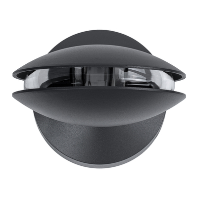 GLOBOSTAR® ZERODA 60597 Μοντέρνο Φωτιστικό Τοίχου - Απλίκα LED 9W 1035lm 3°/360° AC 220-240V Αδιάβροχο IP65 Θερμό Λευκό 2700K - CREE XPE Chip & TÜV SÜD Driver - Γκρι Ανθρακί Ματ - Μ11 x Π10 x Υ16cm - 5 Χρόνια Εγγύηση