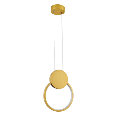 GLOBOSTAR® CYCLOS 61075 Μοντέρνο Κρεμαστό Φωτιστικό Οροφής LED 9W 1080lm 300° AC 220-240V IP20 Ρυθμιζόμενο Λευκό CCT με On/Off 2700K/4500K/6000K - Lumileds SMD Chip - Χρυσό Βούρτσας - Μ21 x Π2.3 x Υ26.5cm - 3 Χρόνια Εγγύηση