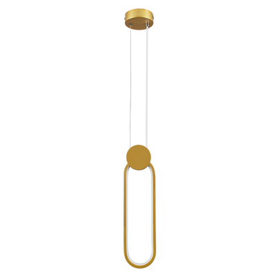 GLOBOSTAR® ILDI 61090 Μοντέρνο Κρεμαστό Φωτιστικό Οροφής LED 12W 1440lm 300° AC 220-240V IP20 Ρυθμιζόμενο Λευκό CCT με On/Off 2700K/4500K/6000K - Lumileds SMD Chip - Χρυσό Βούρτσας - Μ10 x Π2.3 x Υ38cm - 3 Χρόνια Εγγύηση